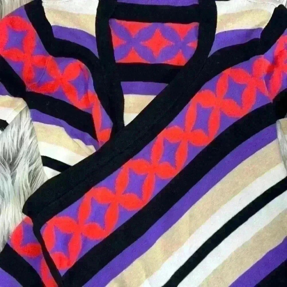 Minnie Rose 100% Cotton Patterned Cascade Waterfall Open Draped Cardigan Wrap - Picture 2 of 8